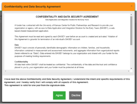 User agreement